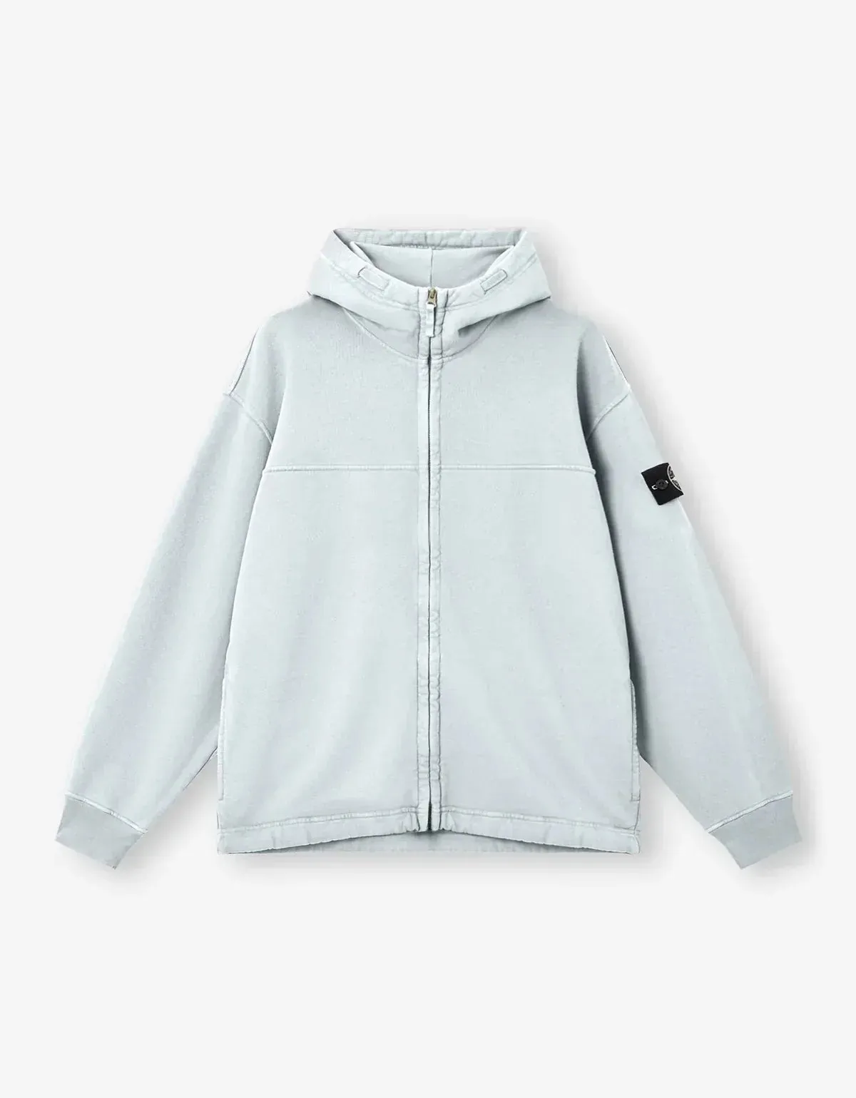 Stone Island Blue Reflective Garment Lamination Hoodie sold by Zoo Fashions