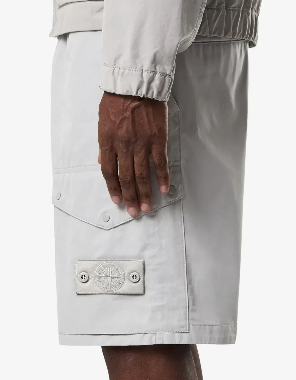 Stone Island Ghost Grey All-Weather Cargo Shorts sold by Zoo Fashions product image thumbnail 4