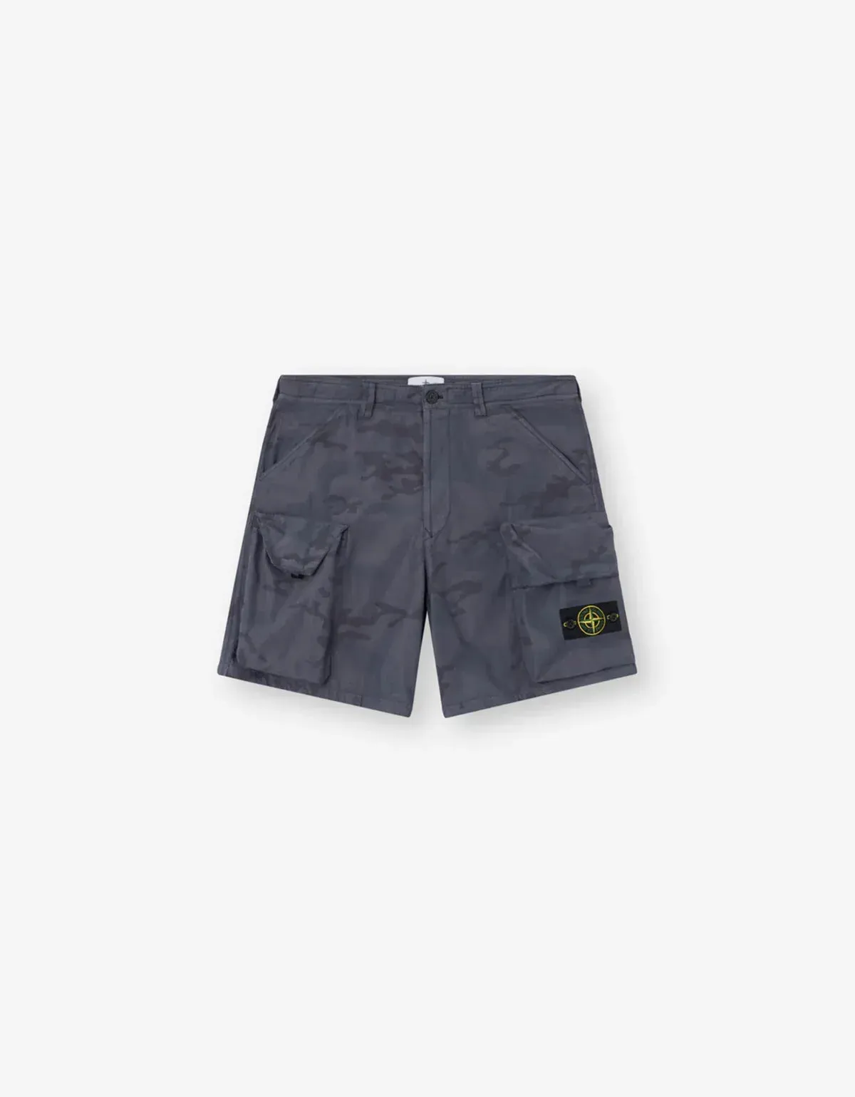 Stone Island Blue Grey Faded Camo Ripstop-TC Shorts sold by Zoo Fashions