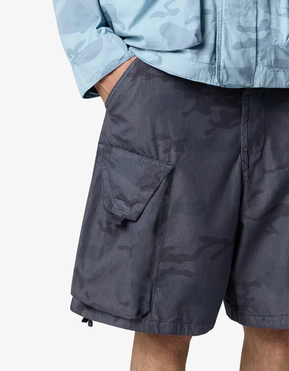 Stone Island Blue Grey Faded Camo Ripstop-TC Shorts sold by Zoo Fashions product image thumbnail 4