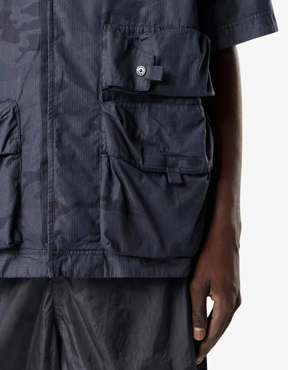 Stone Island Blue Grey Faded Camo Ripstop-TC Shirt sold by Zoo Fashions product image thumbnail 5