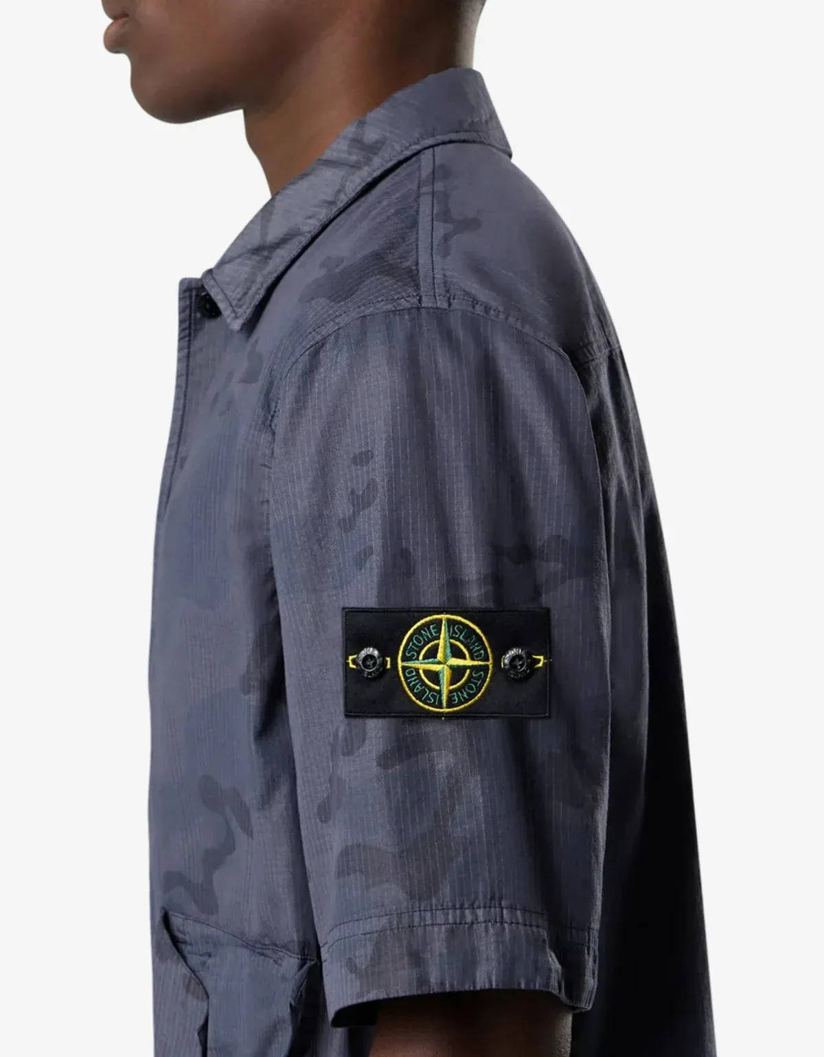 Stone Island Blue Grey Faded Camo Ripstop-TC Shirt sold by Zoo Fashions product image thumbnail 4