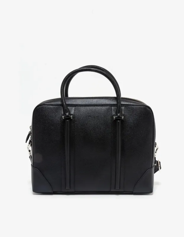 Givenchy Black Leather Briefcase with Shoulder Strap made by Givenchy