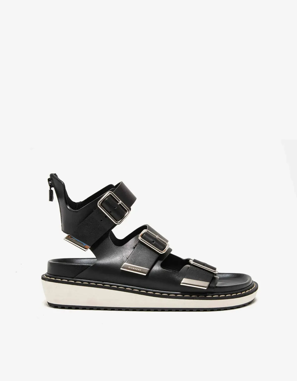 Givenchy Black Leather Belted Sandals sold by Zoo Fashions product image thumbnail 2