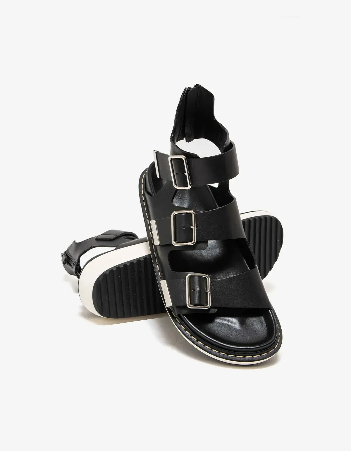 Givenchy Black Leather Belted Sandals sold by Zoo Fashions product image thumbnail 5