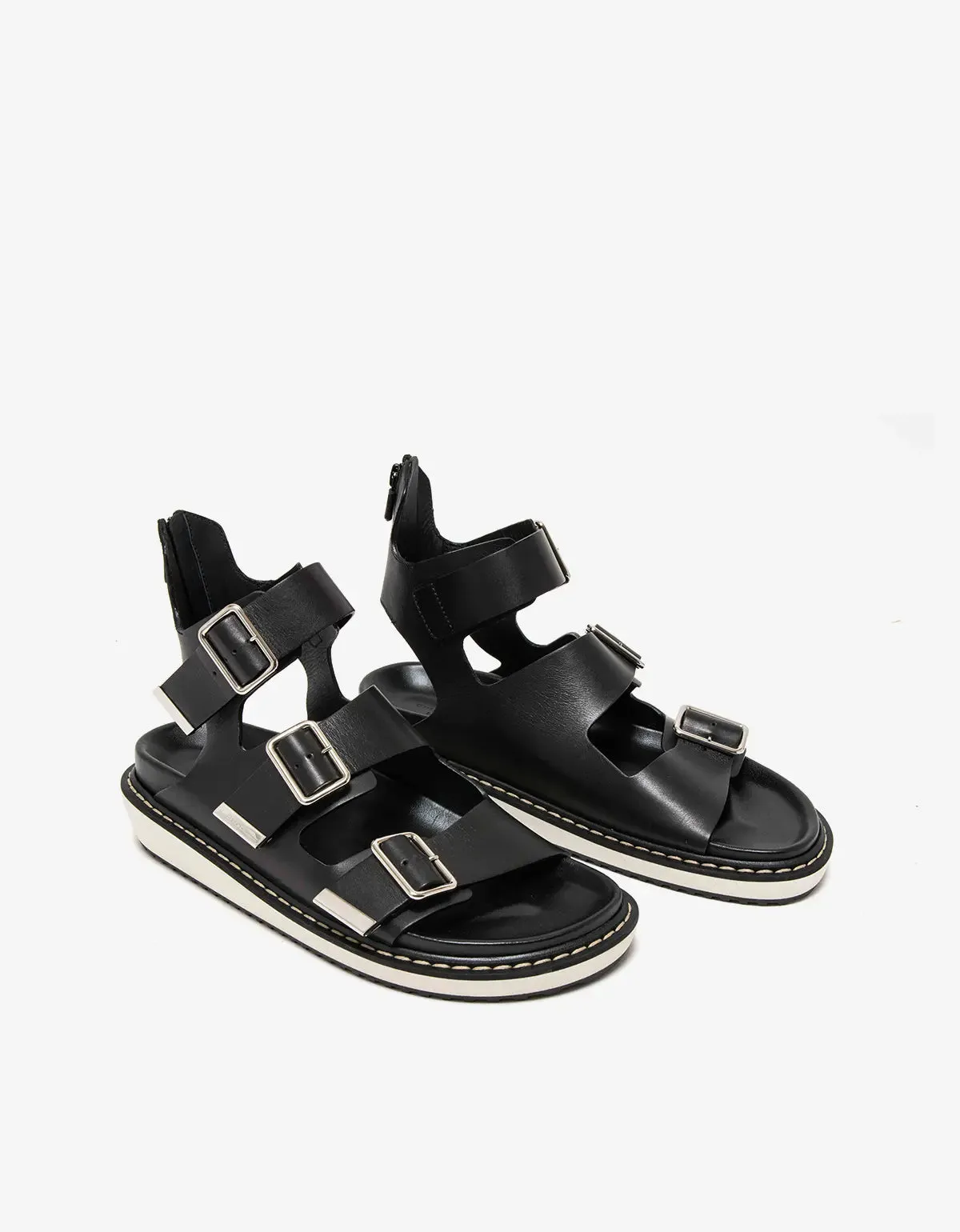 Givenchy Black Leather Belted Sandals sold by Zoo Fashions