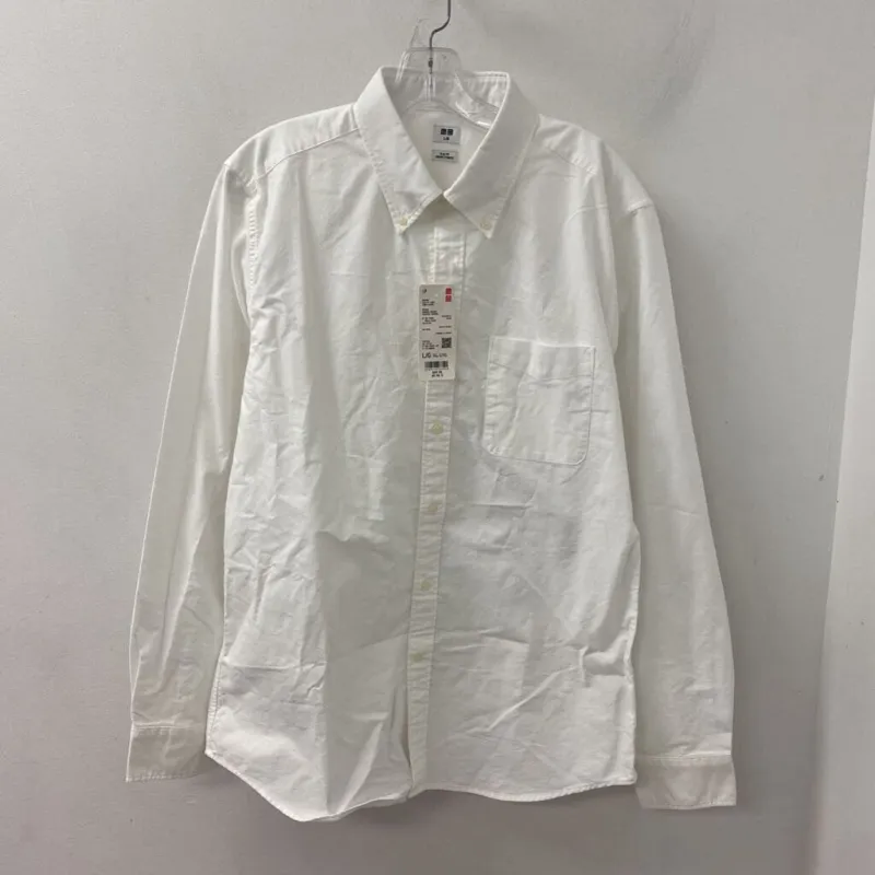 UNIQLO WOMEN'S BLOUSE/SHIRT white L men's made by Uniqlo