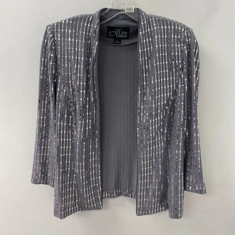 ALEX evenings WOMEN'S BLAZER/JACKET grey silver 8 made by Alex Evenings