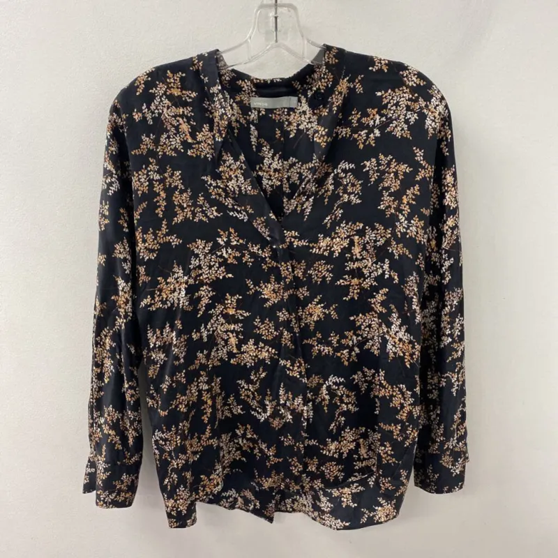 VINCE WOMEN'S BLOUSE/SHIRT black floral XS made by Vince