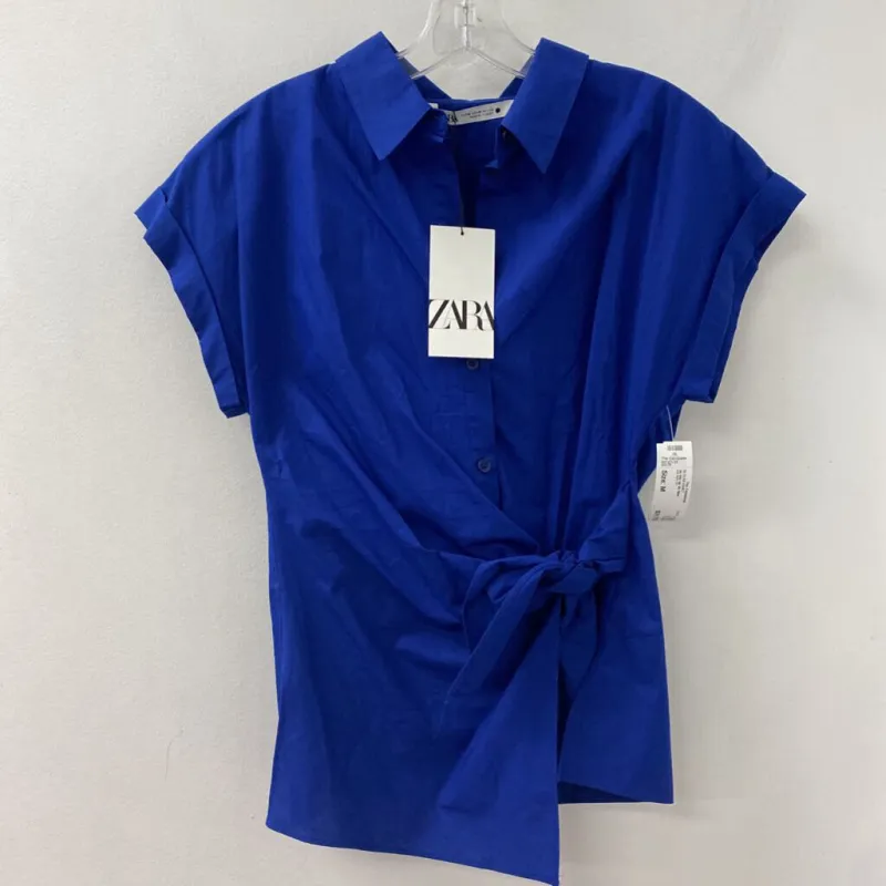 ZARA WOMEN'S BLOUSE/SHIRT blue M made by Zara
