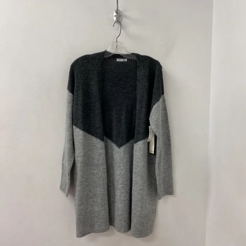 DEX WOMEN'S CARDIGAN two tone grey S made by Dex
