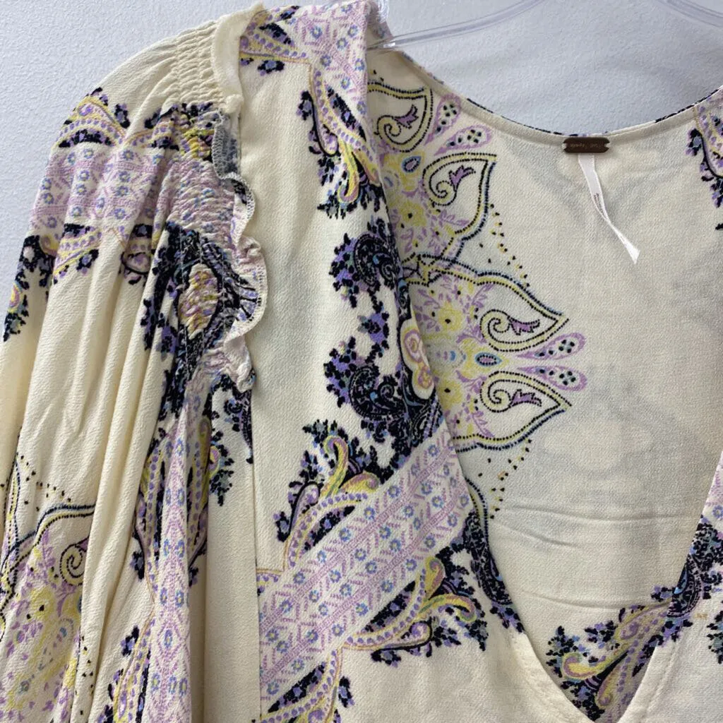FREE PEOPLE WOMEN'S BLOUSE/SHIRT cream paisley L sold by The Comeback product image thumbnail 2