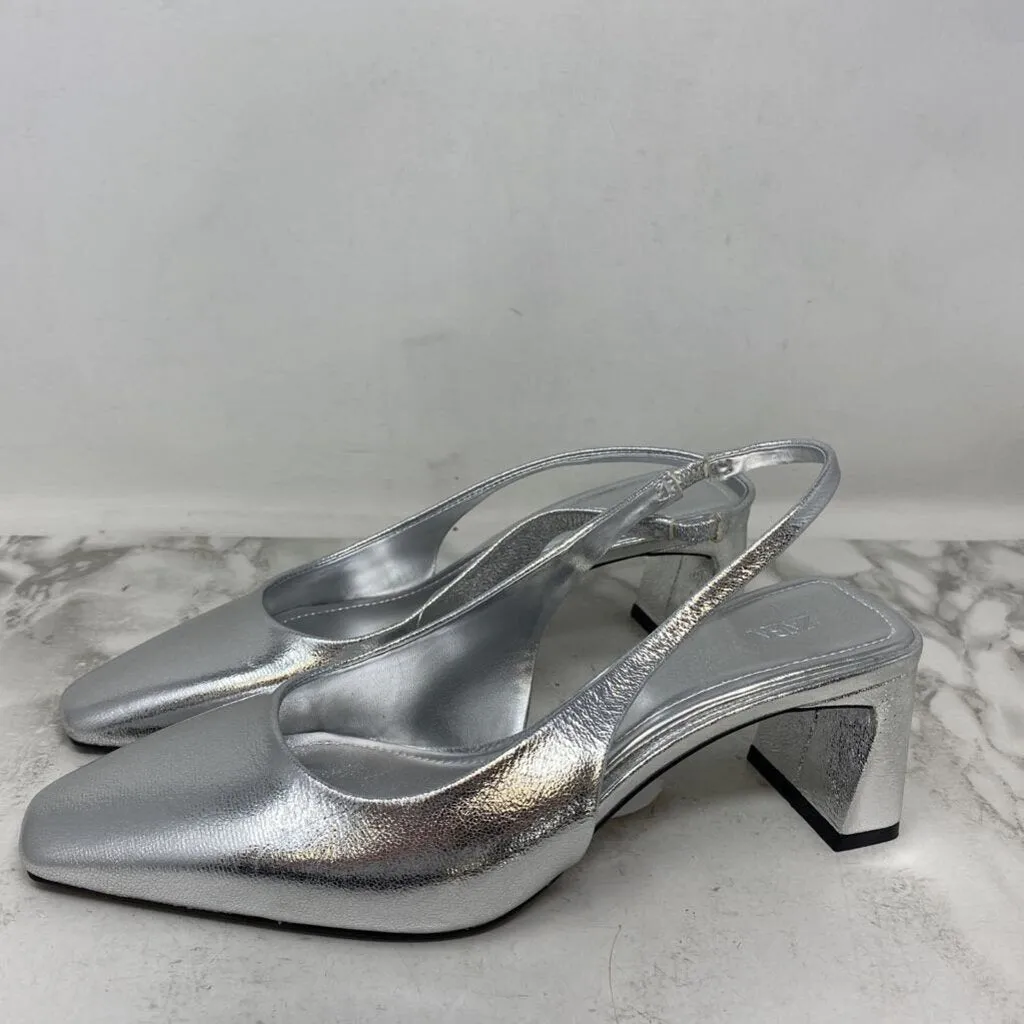 ZARA WOMEN'S HEELS silver 38 sold by The Comeback product image thumbnail 2