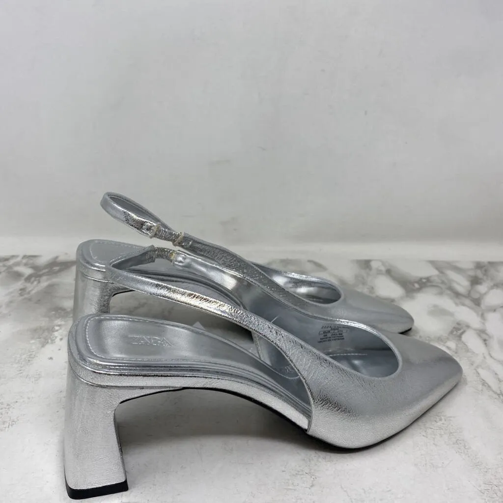 ZARA WOMEN'S HEELS silver 38 sold by The Comeback product image thumbnail 3