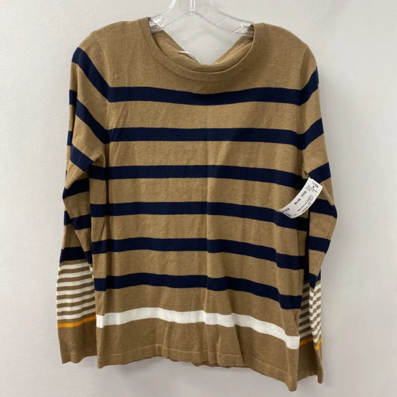 NEXT WOMEN'S SWEATER tan navy white 10/14 sold by The Comeback