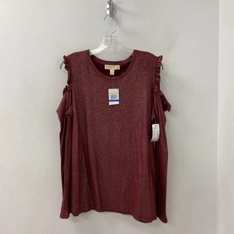 MICHAEL/Michael Kors WOMEN'S TOP burgundy silver XL sold by The Comeback