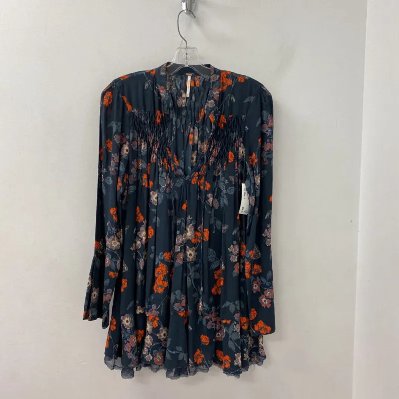FREE PEOPLE WOMEN'S BLOUSE/SHIRT navy orange S made by Free People
