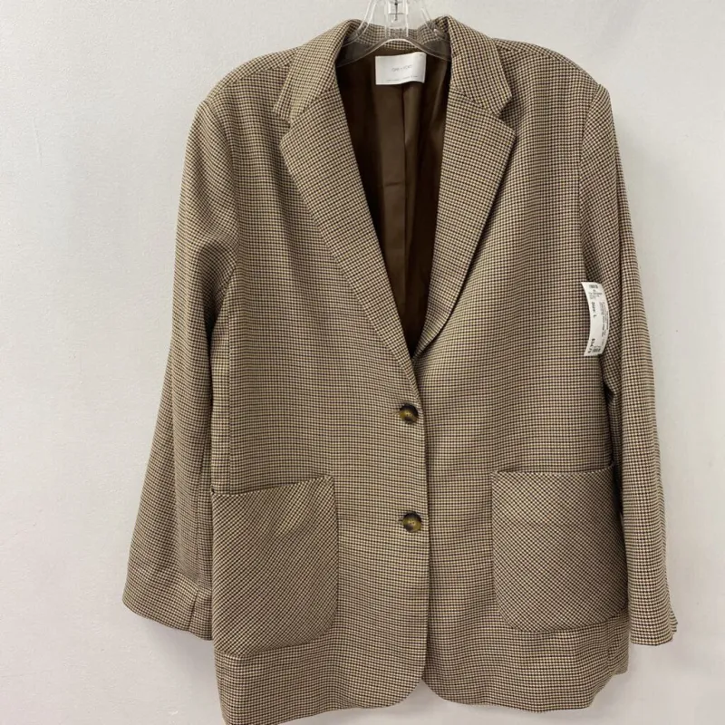 OAK + FORT WOMEN'S BLAZER/JACKET beige blue brown L sold by The Comeback