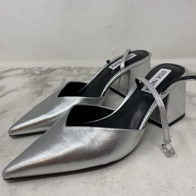 STEVE MADDEN WOMEN'S HEELS silver 7.5 sold by The Comeback