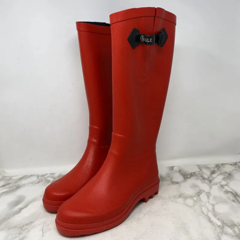 AIGLE WOMEN'S RAIN BOOTS red 38 sold by The Comeback