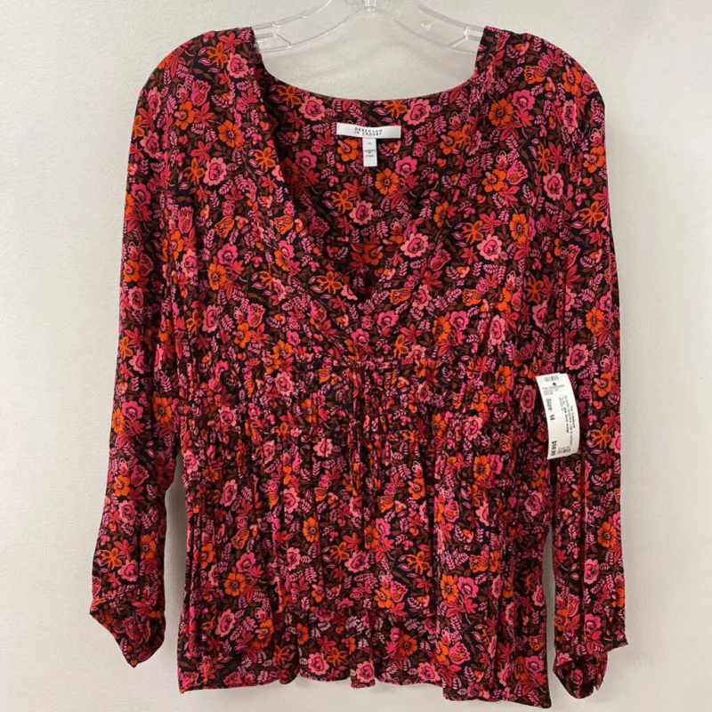 DEREK LAM 10 CROSBY WOMEN'S BLOUSE/SHIRT pink black orange 14 sold by The Comeback