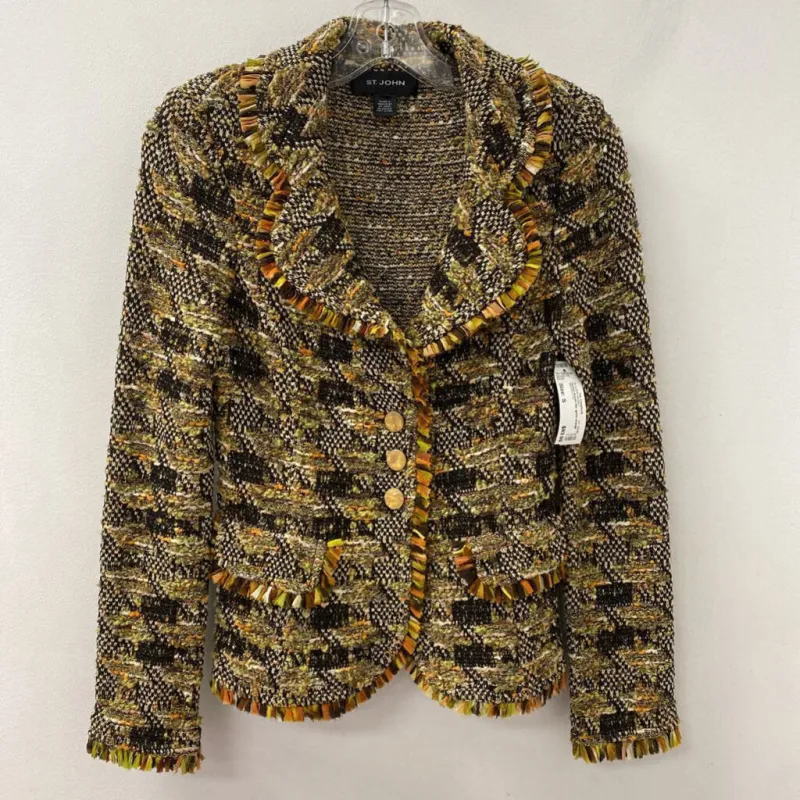 ST JOHN WOMEN'S BLAZER/JACKET green orange black white S sold by The Comeback