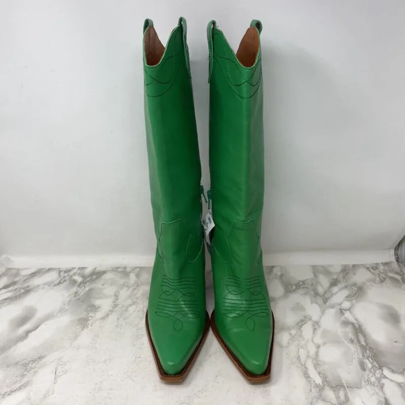 L'INTERVALLE WOMEN'S BOOTS green 38 sold by The Comeback