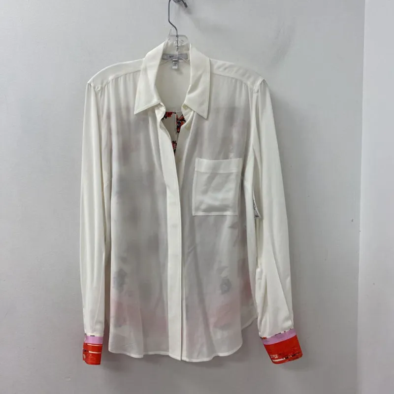 DEREK LAM 10 CROSBY WOMEN'S BLOUSE/SHIRT white orange pink mix 8 sold by The Comeback