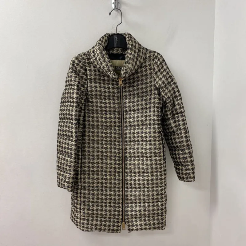 HERNO WOMEN'S COAT black cream mix XS sold by The Comeback