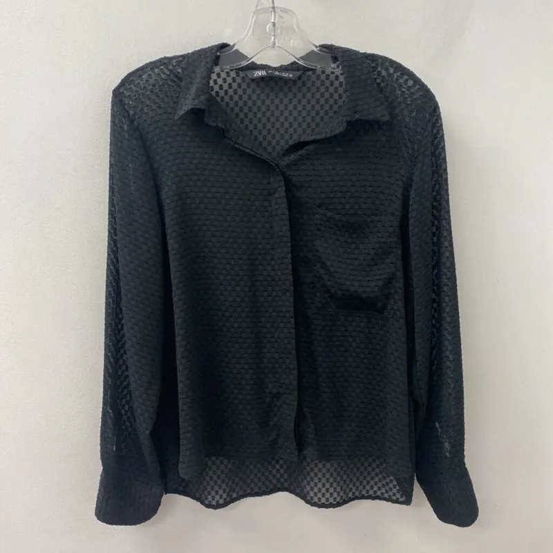 ZARA WOMEN'S BLOUSE/SHIRT black L made by Zara