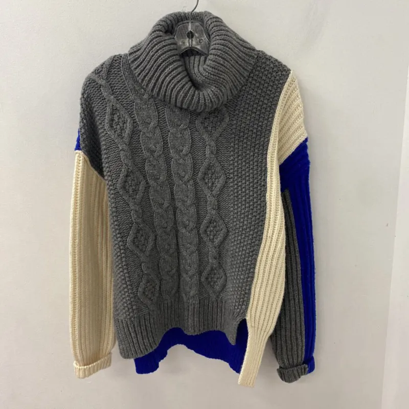 ZARA WOMEN'S SWEATER grey blue cream S sold by The Comeback