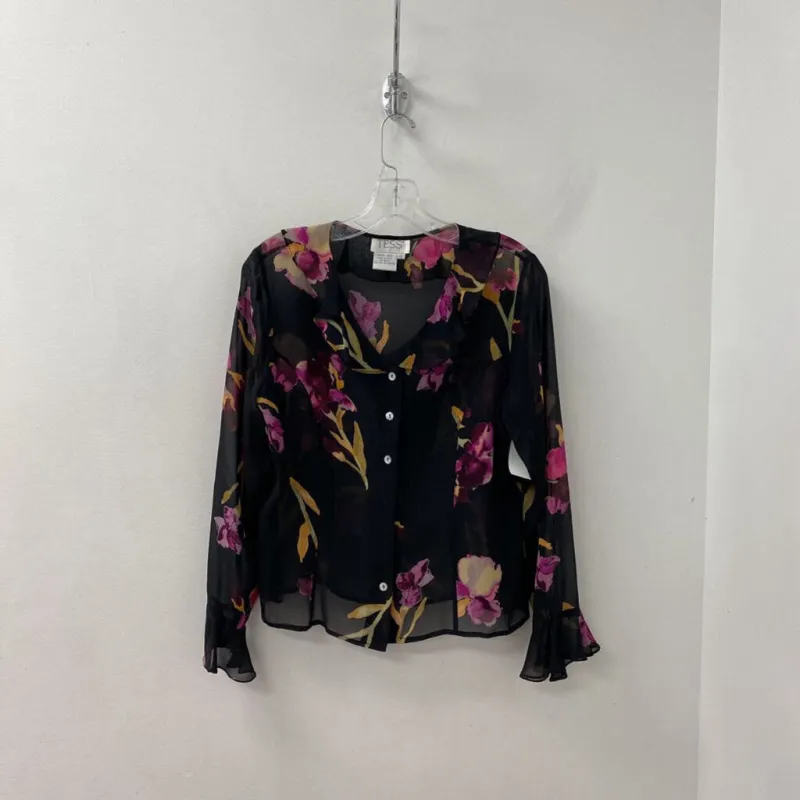 tess WOMEN'S BLOUSE/SHIRT black purple 12 made by The Comeback