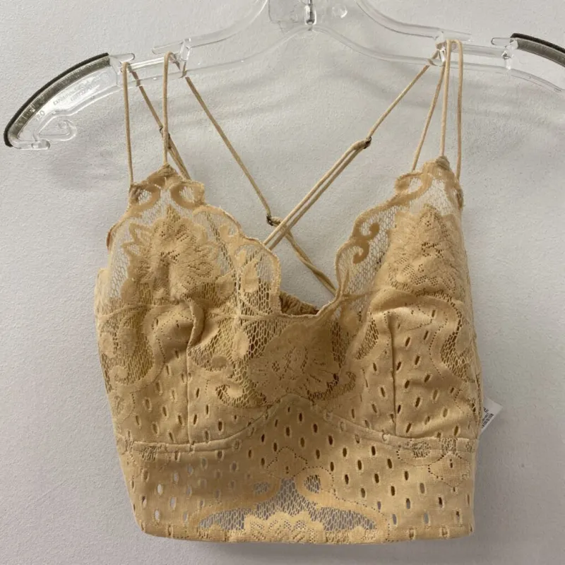 FREE PEOPLE WOMEN'S ACTIVE BRA tan S made by Free People