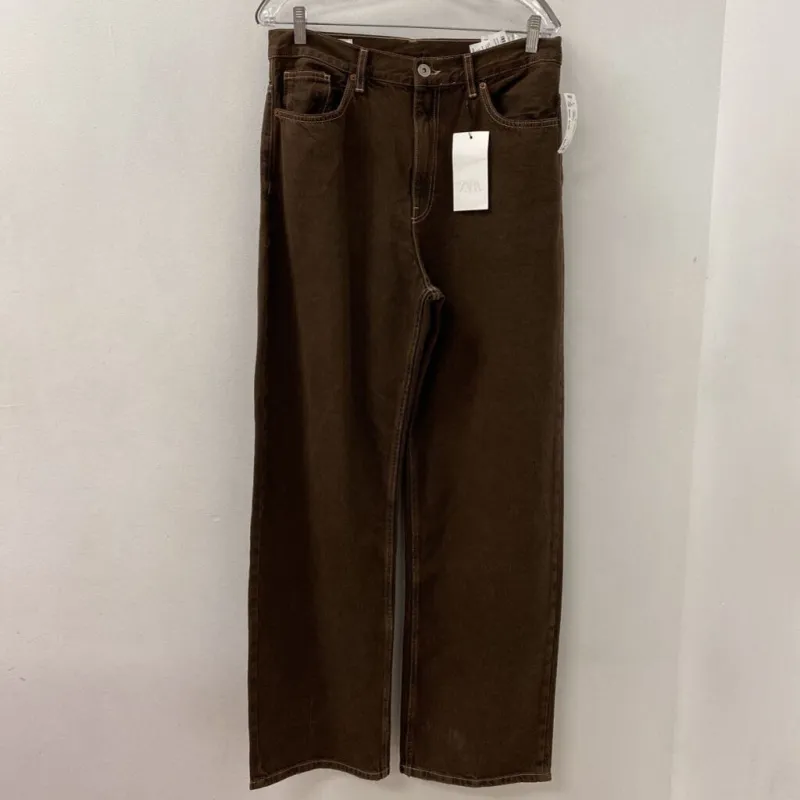 ZARA WOMEN'S JEANS brown S/40 made by Zara