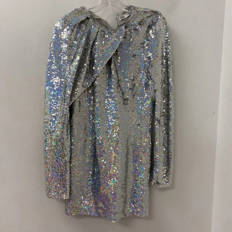 ZARA WOMEN'S DRESS silver multi S sold by The Comeback
