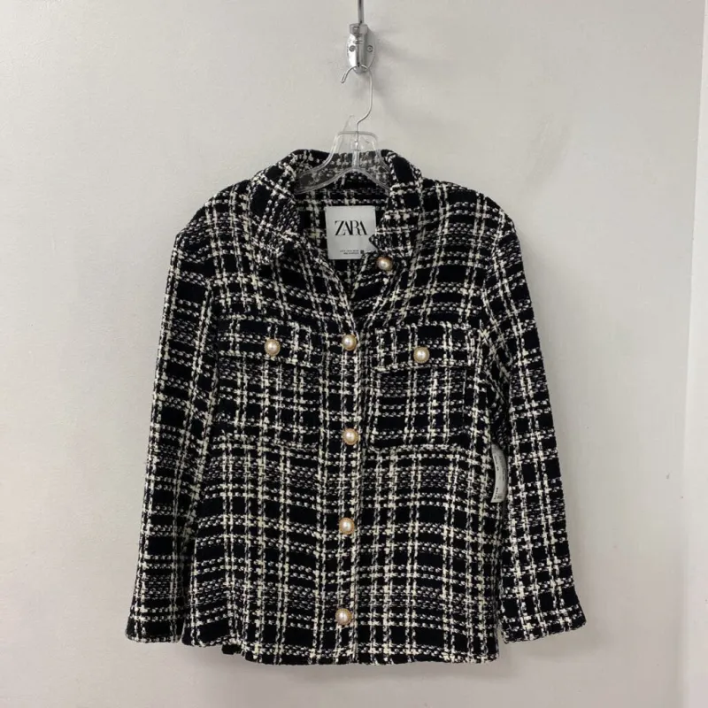 ZARA WOMEN'S BLOUSE/SHIRT black white M made by Zara