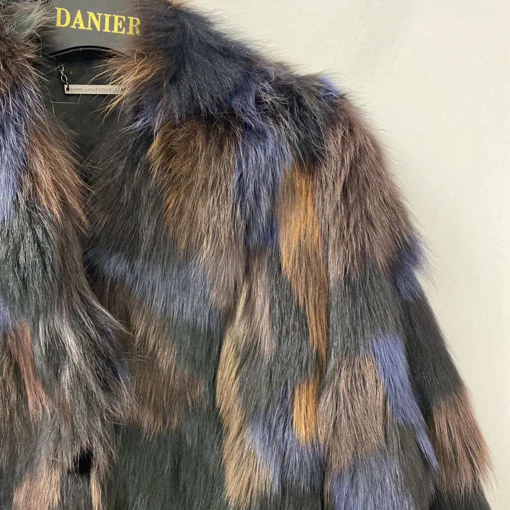 DIANE von FURSTENBERG WOMEN'S COAT black navy tan L sold by The Comeback product image thumbnail 2