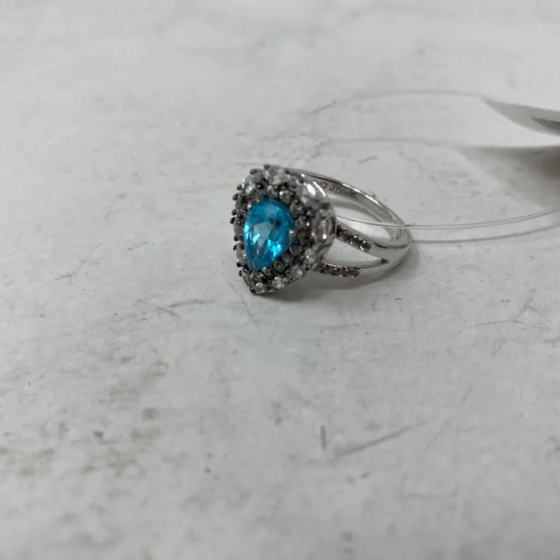 925 WOMEN'S RING blue silver 8 made by The Comeback
