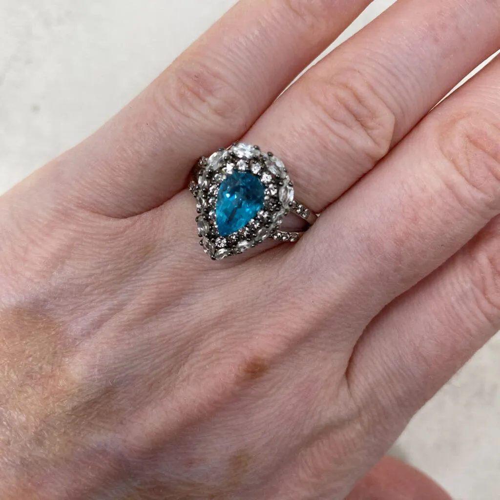 925 WOMEN'S RING blue silver 8 sold by The Comeback product image thumbnail 5