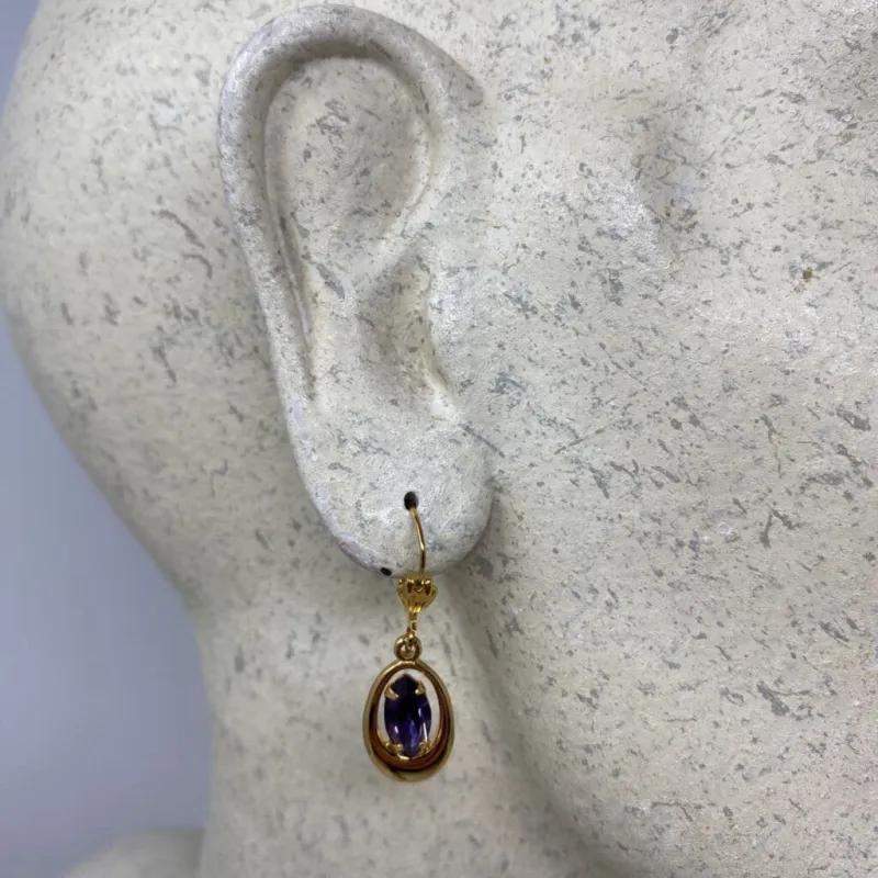 WOMEN'S EARRINGS gold purple made by The Comeback