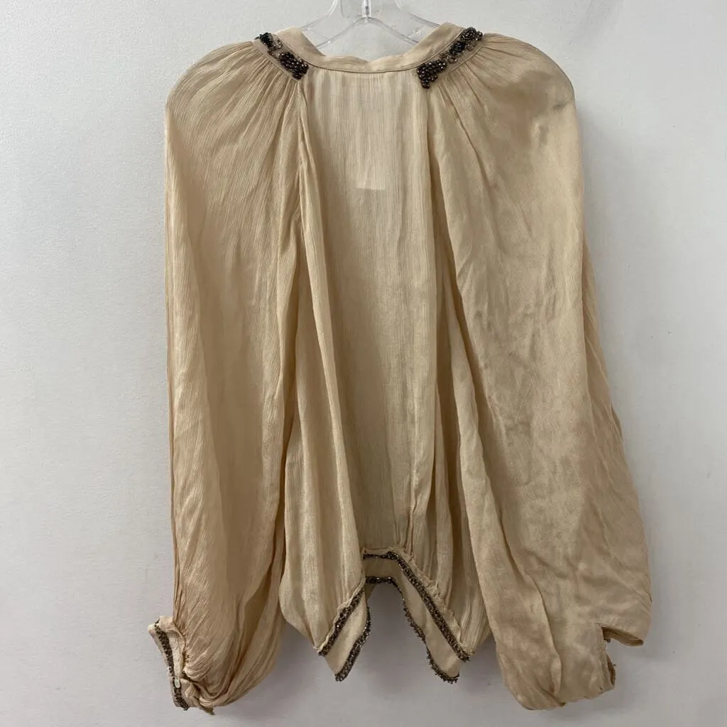 ZARA WOMEN'S BLOUSE/SHIRT beige M sold by The Comeback product image thumbnail 4