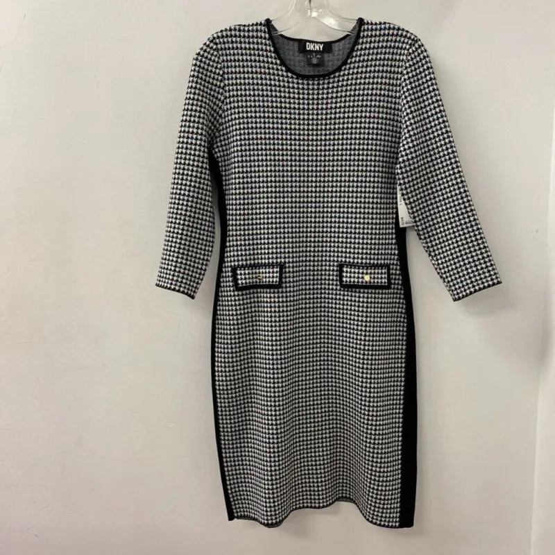 DKNY WOMEN'S DRESS white black green L made by DKNY