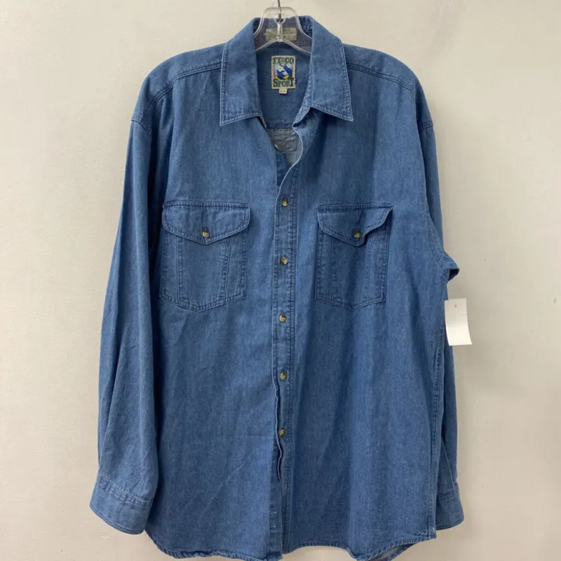 WOMEN'S BLOUSE/SHIRT denim-blue L men's sold by The Comeback