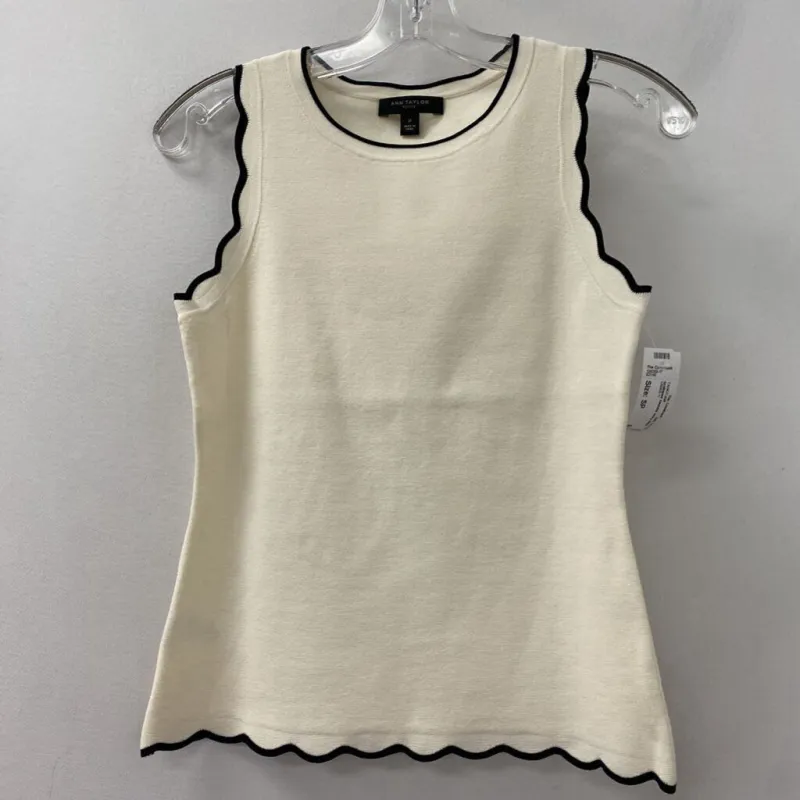 ANN TAYLOR WOMEN'S TANK/CAMI ivory black SP sold by The Comeback