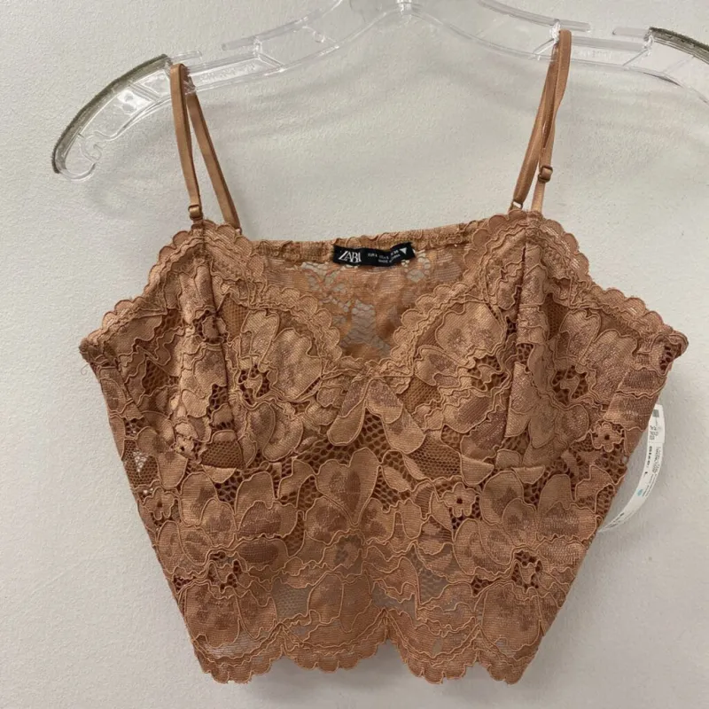 ZARA WOMEN'S TANK/CAMI beige L sold by The Comeback