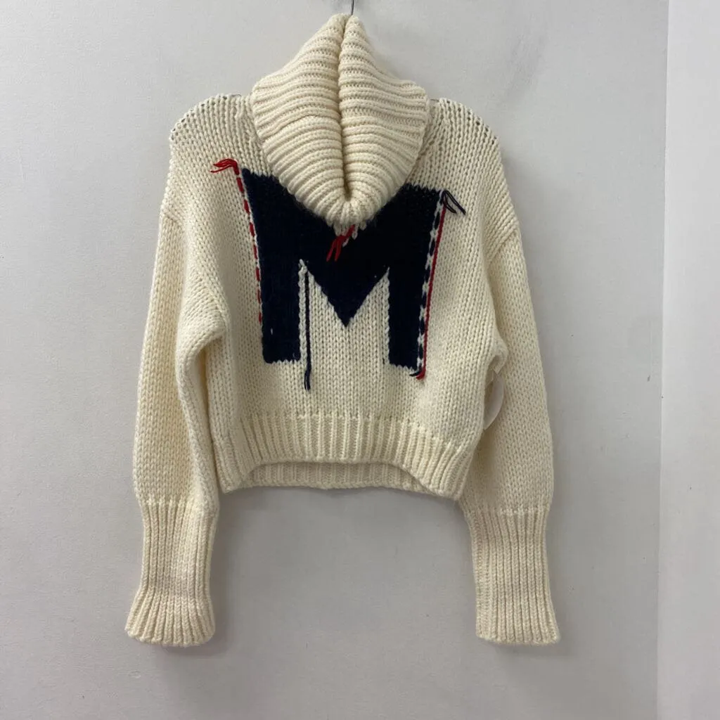 MONCLER WOMEN'S SWEATER cream navy red S sold by The Comeback