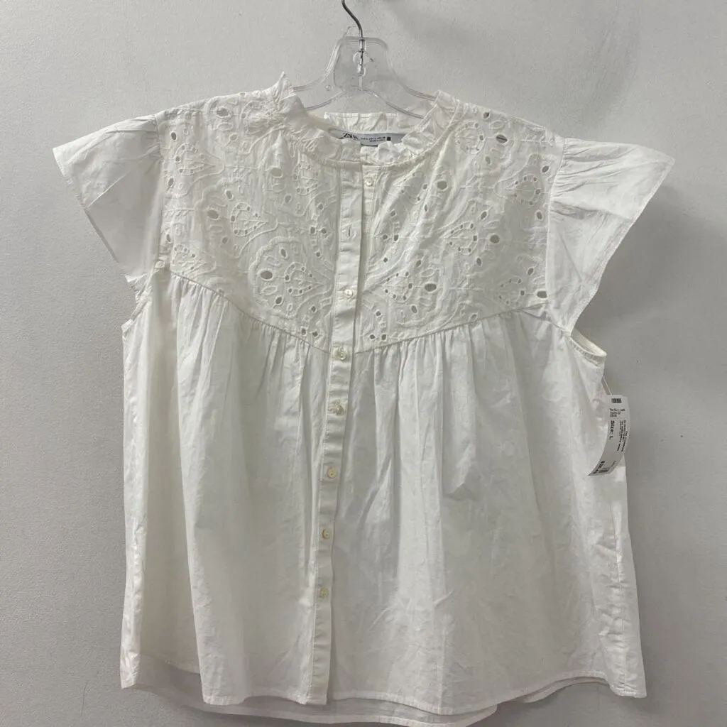 ZARA WOMEN'S BLOUSE/SHIRT white L sold by The Comeback