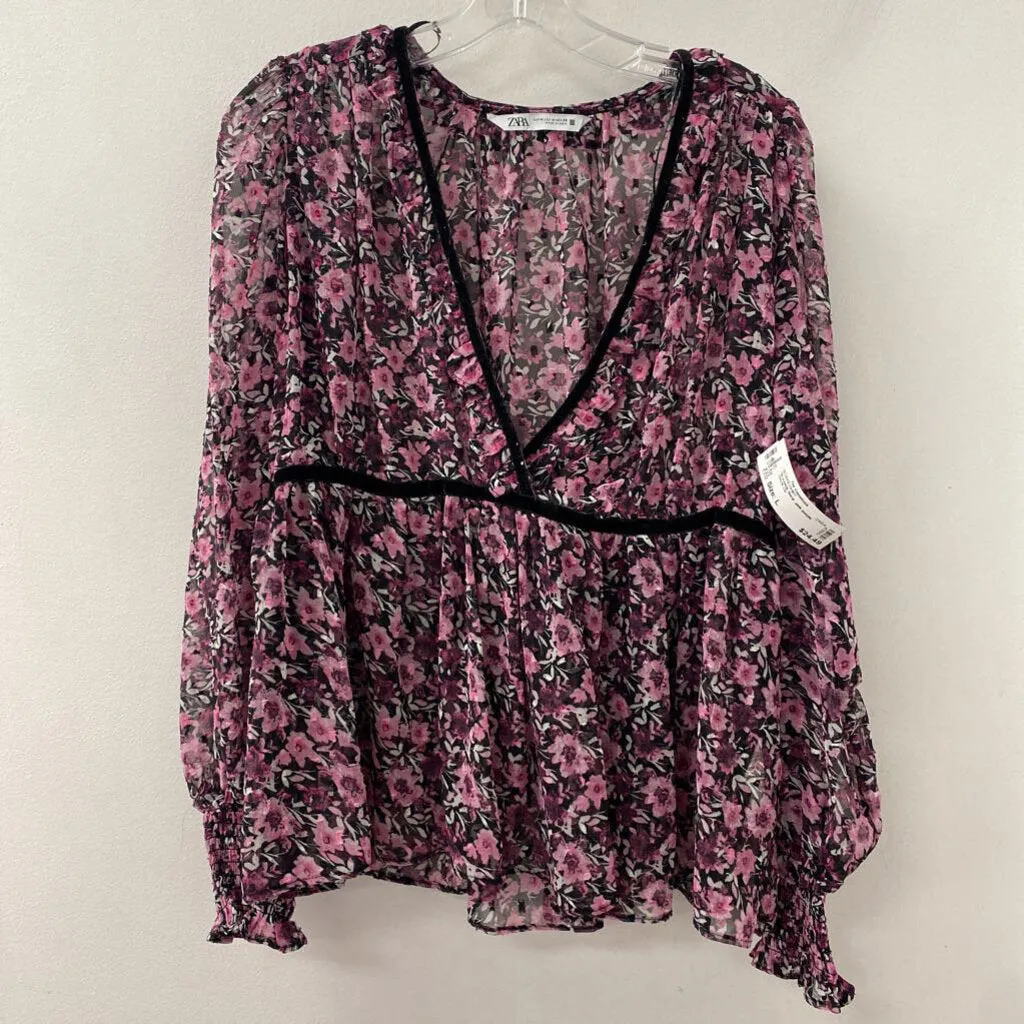 ZARA WOMEN'S BLOUSE/SHIRT pink purple L sold by The Comeback