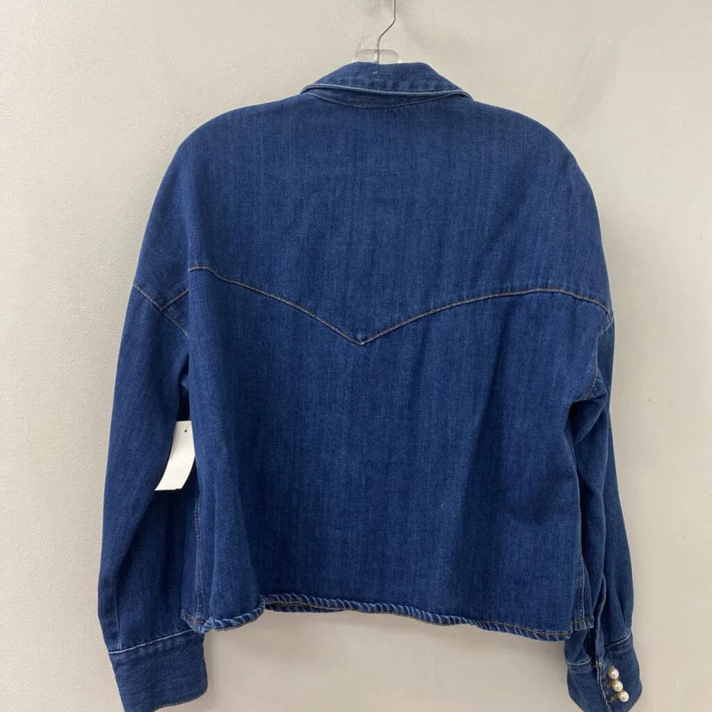 ZARA WOMEN'S BLOUSE/SHIRT blue M sold by The Comeback product image thumbnail 2