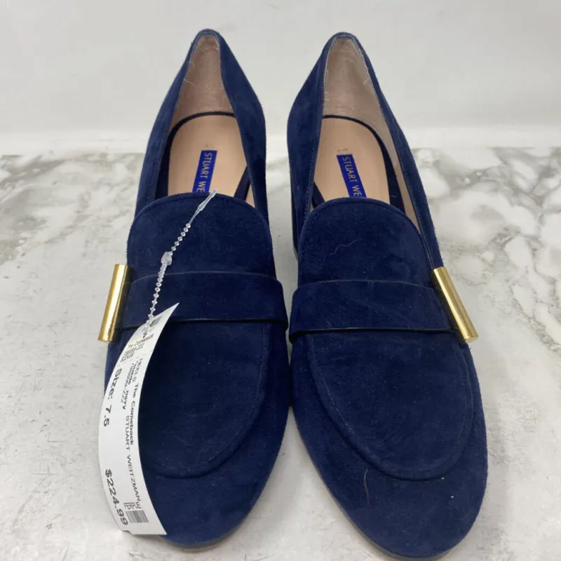 STUART WEITZMAN WOMEN'S HEELS navy 7.5 made by Stuart Weitzman